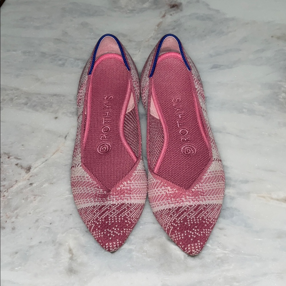 Rothy's Pink and White Flats for Women